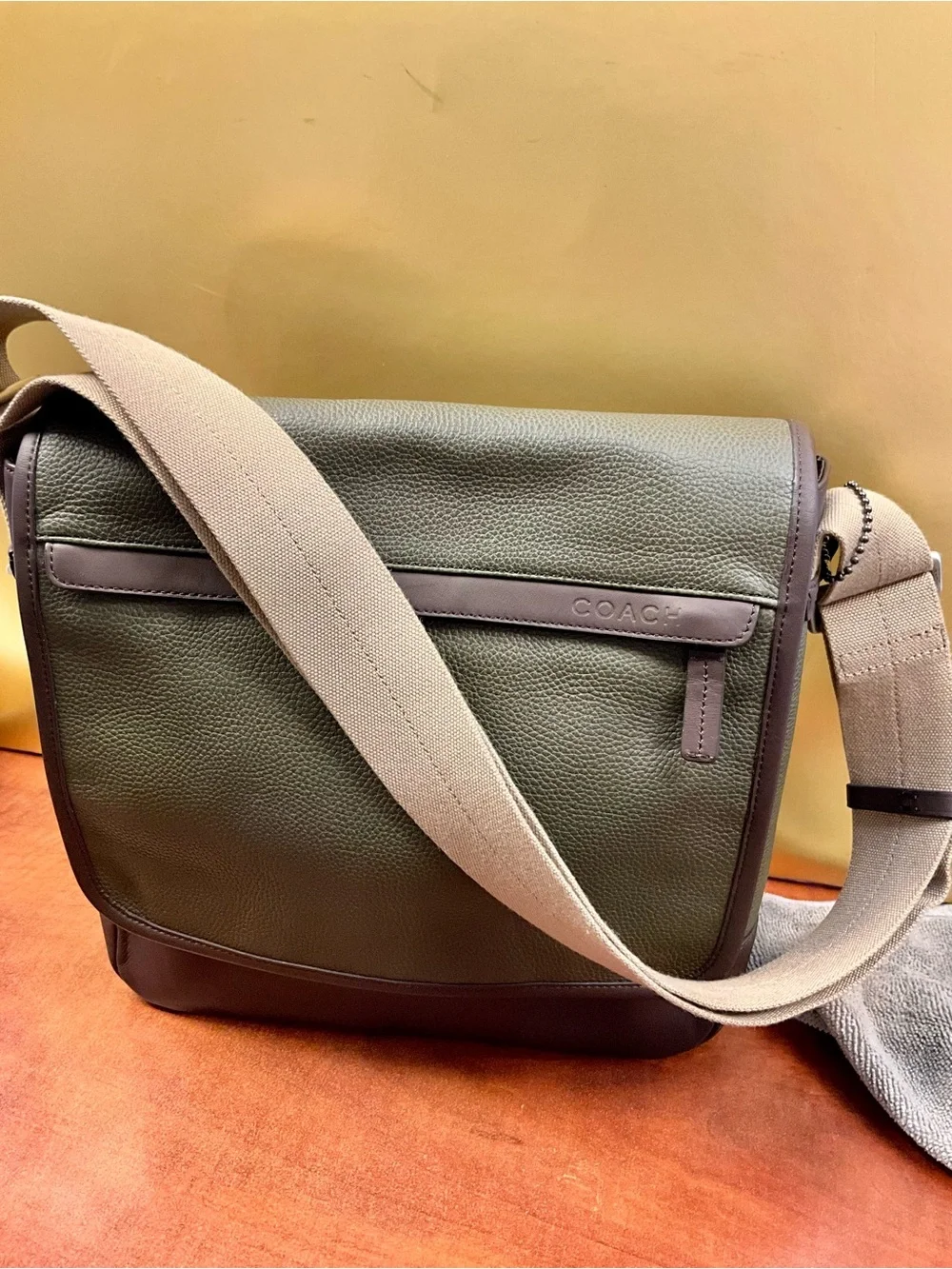 Coach Olive Green and Brown Messenger Bag